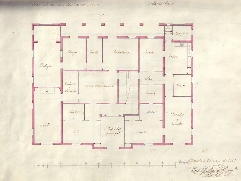 Torre Arnús, 1859 · Planta baixa